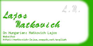 lajos matkovich business card